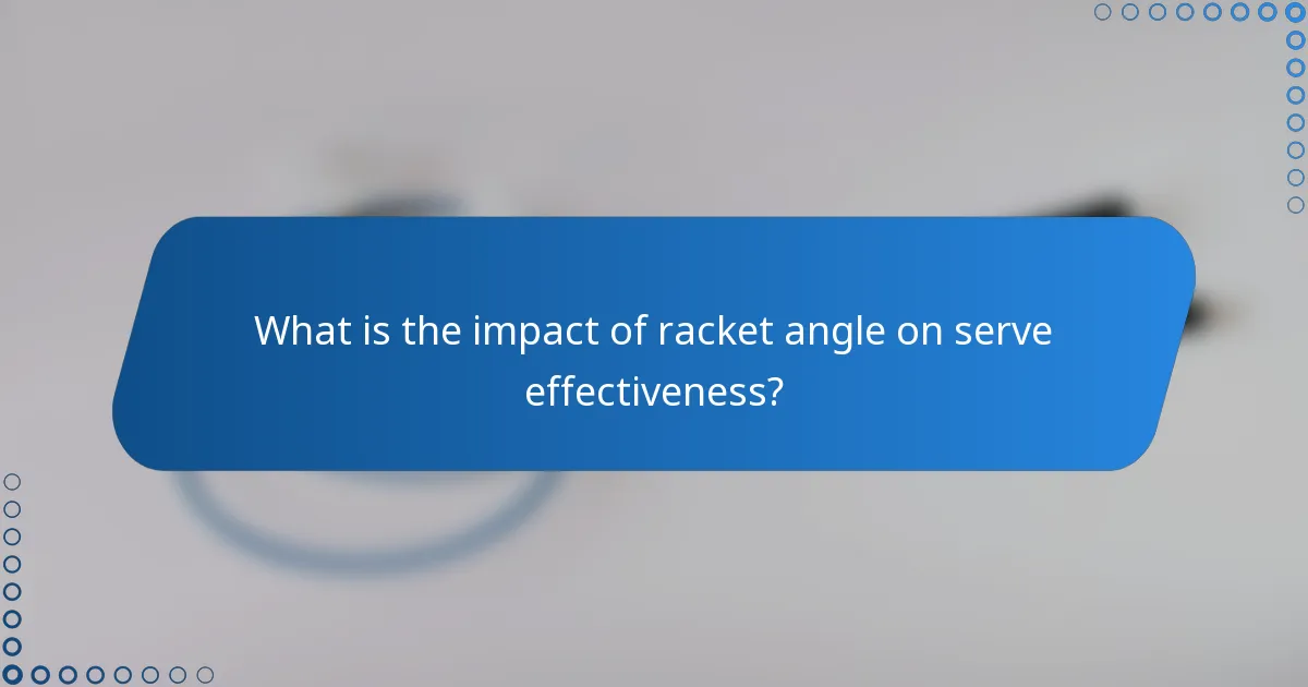 What is the impact of racket angle on serve effectiveness?